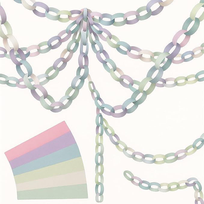 Lincia 600 Sheet Halloween Paper Chain Garland, Construction DIY Crafts Chain by Lincia