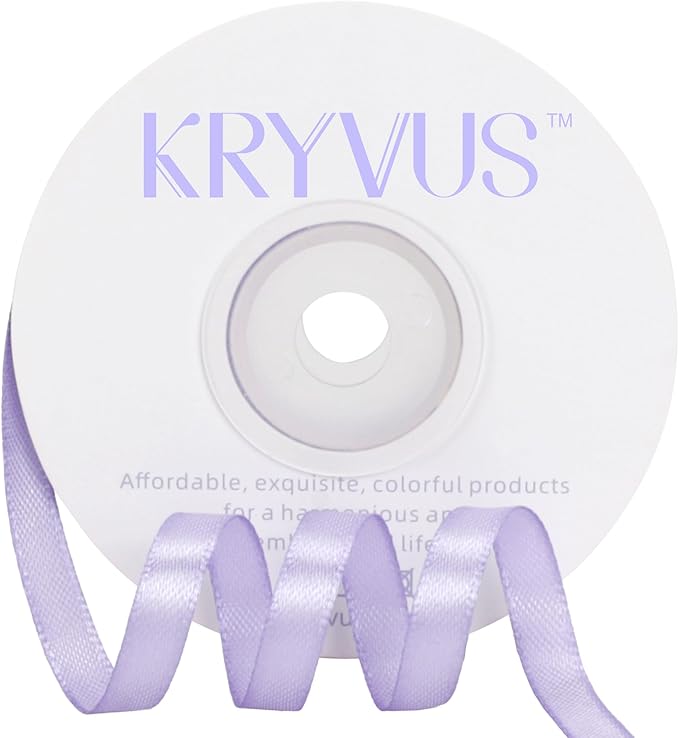 Lavender Satin Ribbon 1/4 inch X Continuous 25 Yards, Single Face Polyester by Kryvusribbon