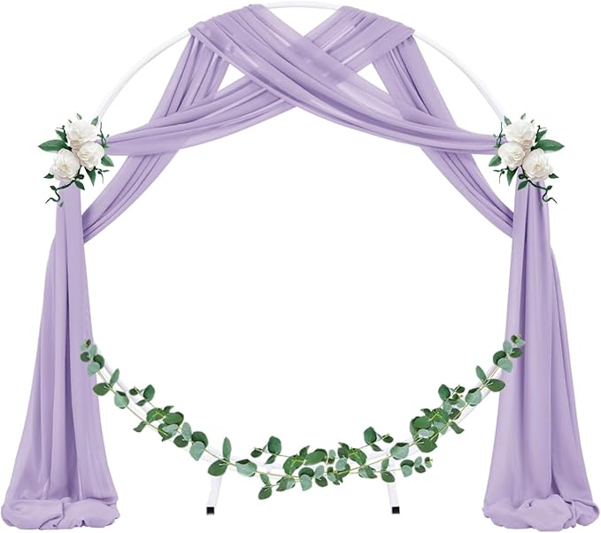 Socomi Wedding Arch Draping Fabric 1 Panel 29" x 19Ft Lavender Purple Sheer - Image 2