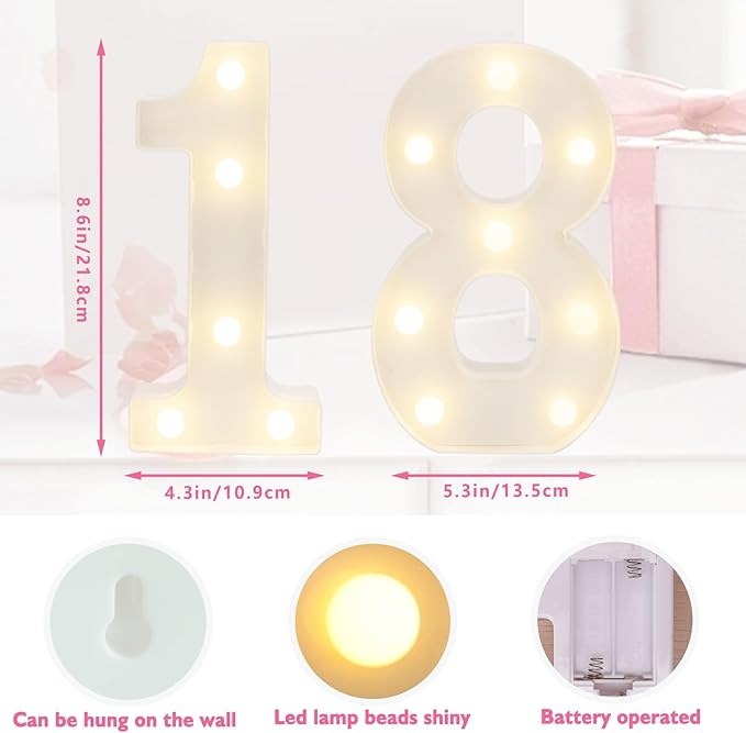 LED Marquee Letter Lights, Decorative Light Up Numbers - Image 2