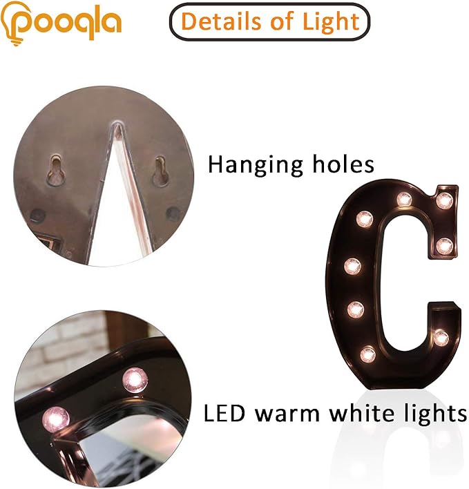 Pooqla Decorative LEDs Illuminated Letter Marquee Sign - Image 2