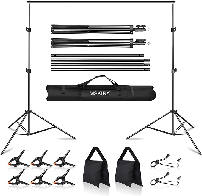 Backdrop Stands, MSKIRA Photo Backdrop Stand Kit 10ft X 7.5ft, Back Drop by MSKIRA