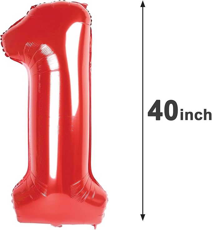 Red Number 13 Balloon 40 Inch Birthday Decorations, Number 13 Balloon Birthday - Image 2