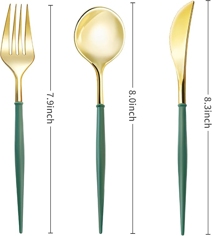 Lullaby 90PCS Gold Plastic Silverware - Image 2