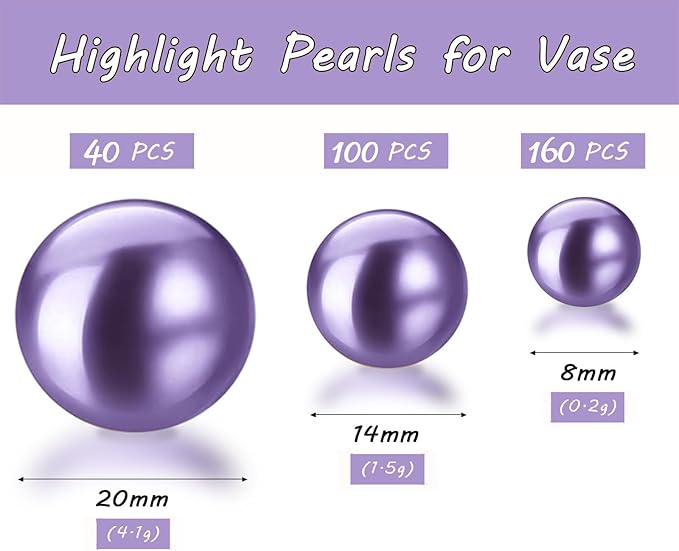 300Pcs Light Purple Polished No Hole Faux Pearl Beads - Image 3