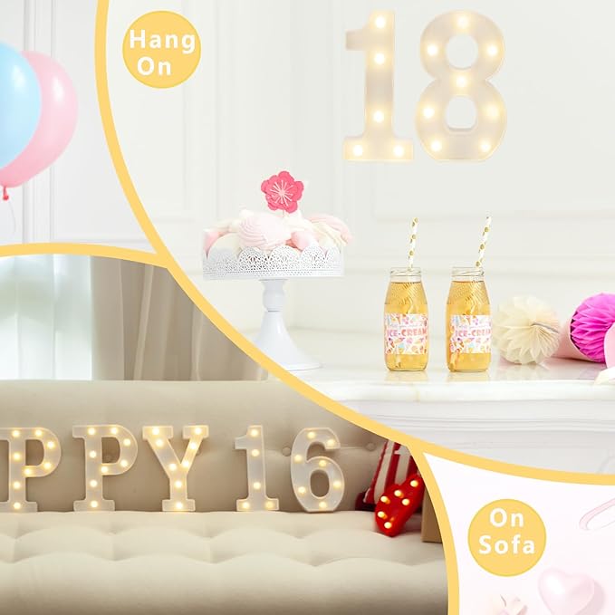 LED Marquee Letter Lights, Decorative Light Up Numbers - Image 6