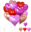 Rose Gold & Red Heart Balloons，18 Inch Purple Foil Love Heart Shaped Balloons by Wuhetyo