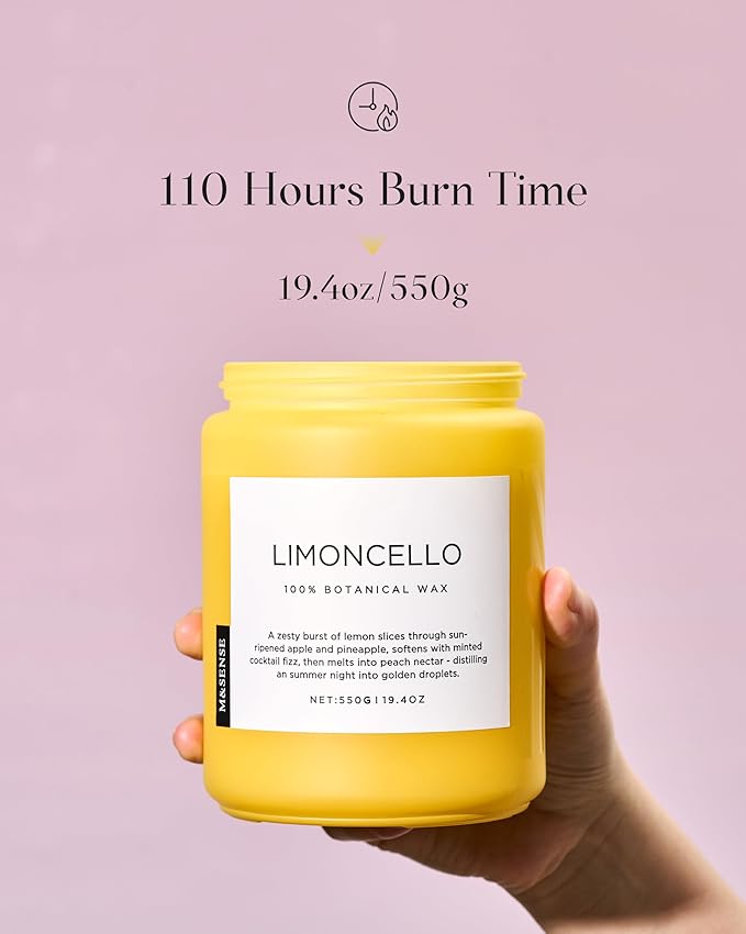 M&SENSE Limocello Summer Scented Candle, 19.4oz 110 Hours Long Lasting Burn Non - Image 3