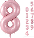 Pastel Pink 8 Balloons, Self Inflating Digit 8 Balloons by Lingqiang