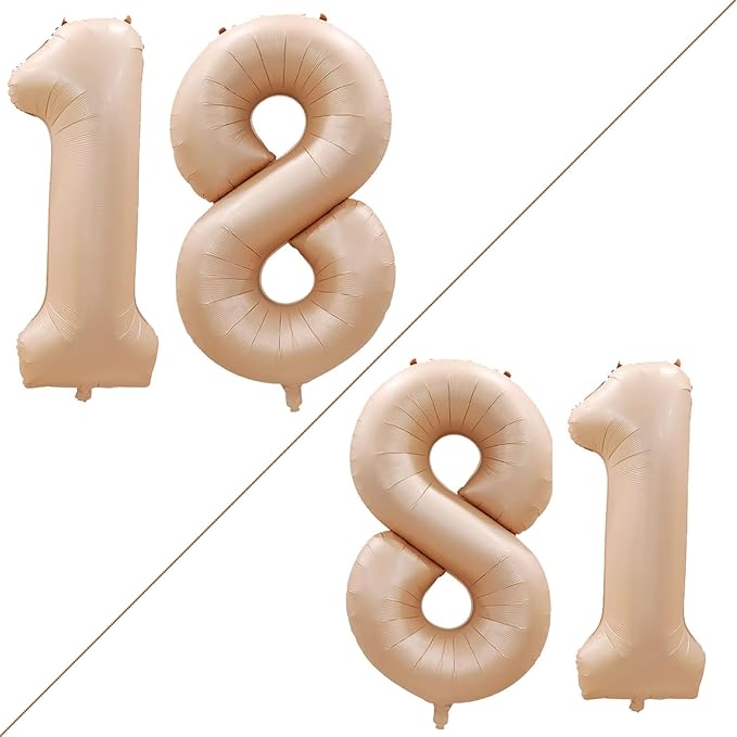 GOER Number 18 Balloons for 18th Birthday Sweet 18 Party Decorations, 42 Inch by GOER