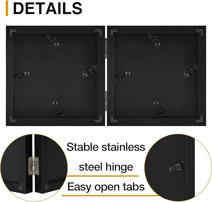 decorUhome Double 4x4 Picture Frame Vertical, Engineered Wood Bifold Photo Frame - Image 7