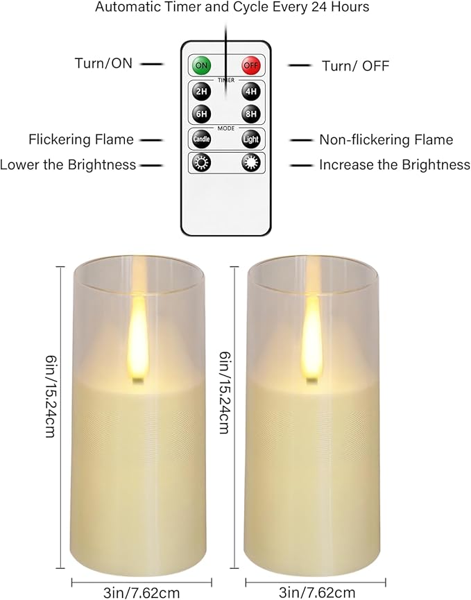 Flameless LED Candles, Upgraded Realistic Flickering Pillar Battery Operated - Image 2