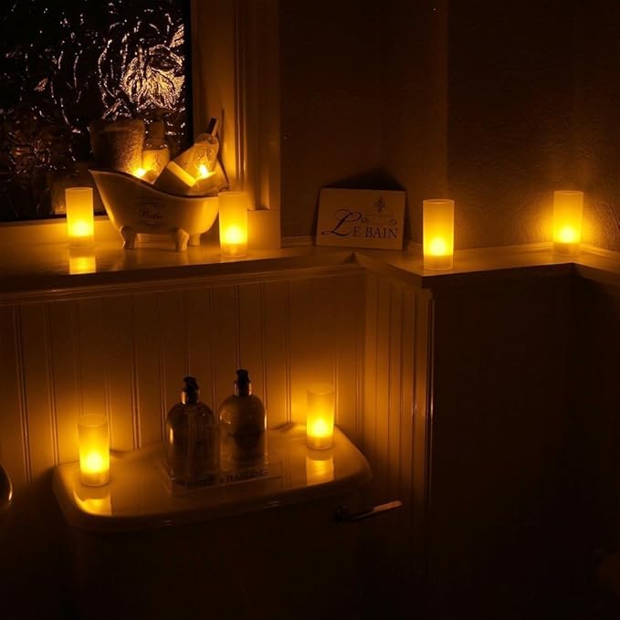WoneNice USB Rechargeable Flameless Candles, 12 Pack LED Tea Lights - Image 4