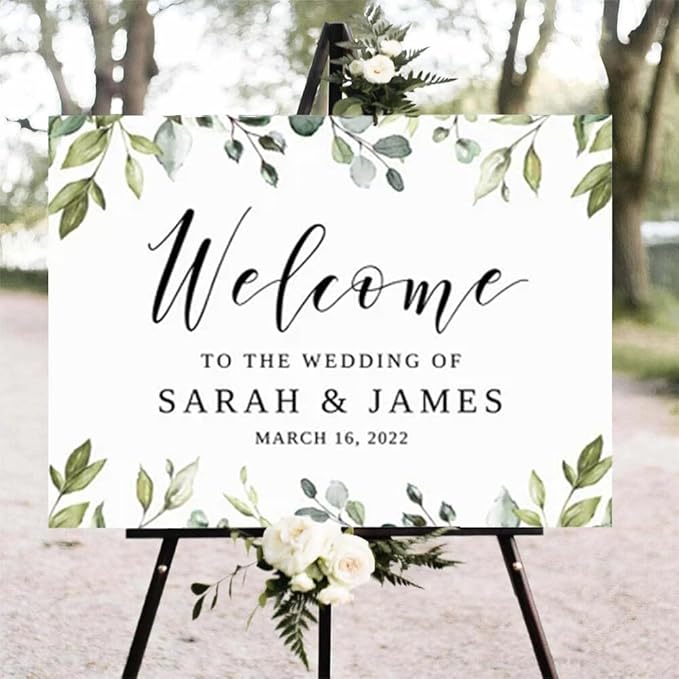 Greenery Wedding Welcome Sign, Eucalyptus Wedding Sign, Botanical Welcome - Image 4