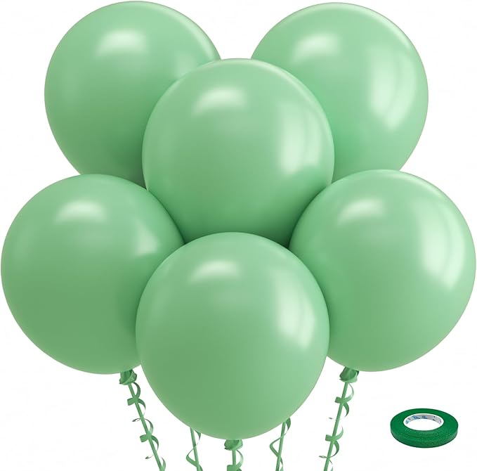 Bezente Sage Green Balloons 18 Inch- 30 Pack Large Thick Olive Green Balloons by Bezente