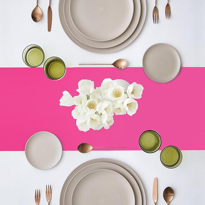10 Pack Satin Table Runner 12 x 108 Inch Long Fuchsia Silk Table Runner - Image 3