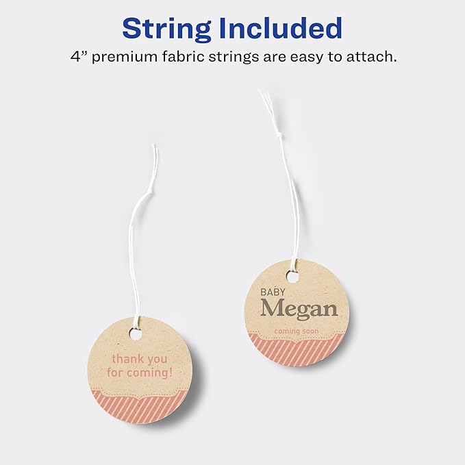 Avery Kraft Brown Round Tags, Sure Feed Technology, Printable on Both Sides - Image 4