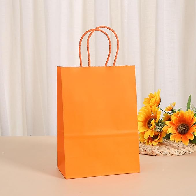 piqiya 24pcs Orange Gift Bags - Image 2