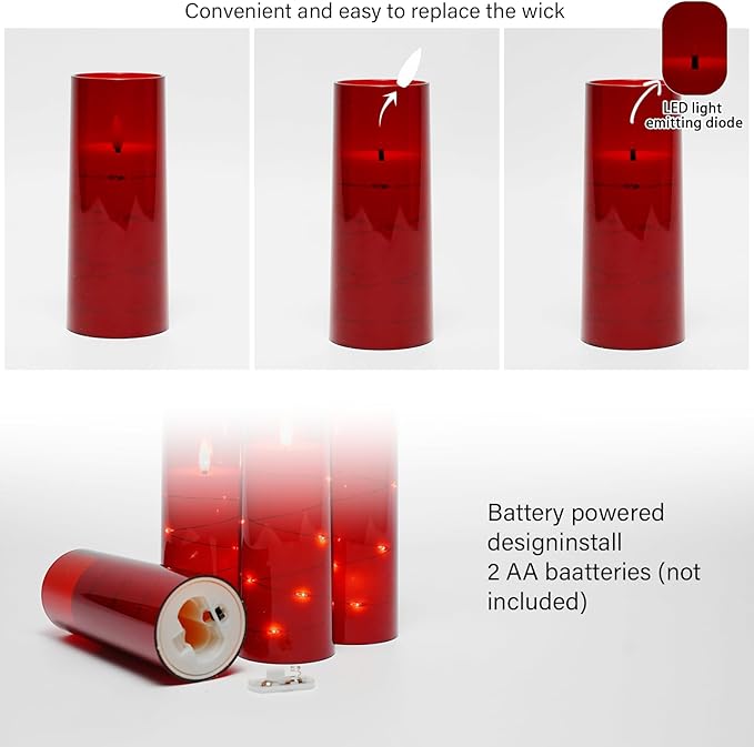Flameless LED Candles with Timer 9 Pc Flickering Flameless Candles - Image 2