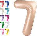 Digital Number 7 Light Brown Birthday Balloon 40 Inch, Foil Balloons by Upgesy