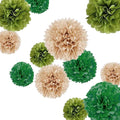 Olive Sage Green Tissue Paper Pom Poms-Tan Boho Tissue Paper Flowers-12PC Wall by CC+Wonderland