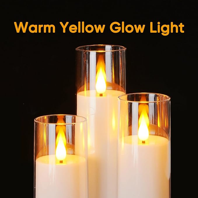 Amagic Pure White Acrylic Flameless Candles, Battery Operated Candles, - Image 8