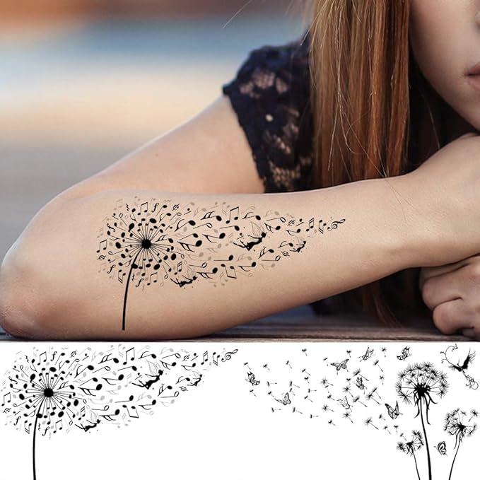 13 Sheets Beautiful Dandelion Temporary Tattoos - Image 9