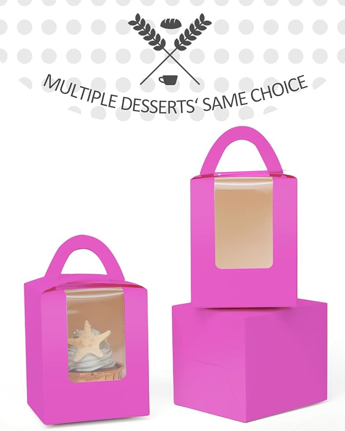 qiqee Roland Cupcake Boxes Individual Cupcake Holders Disposable 50pcs Single - Image 4