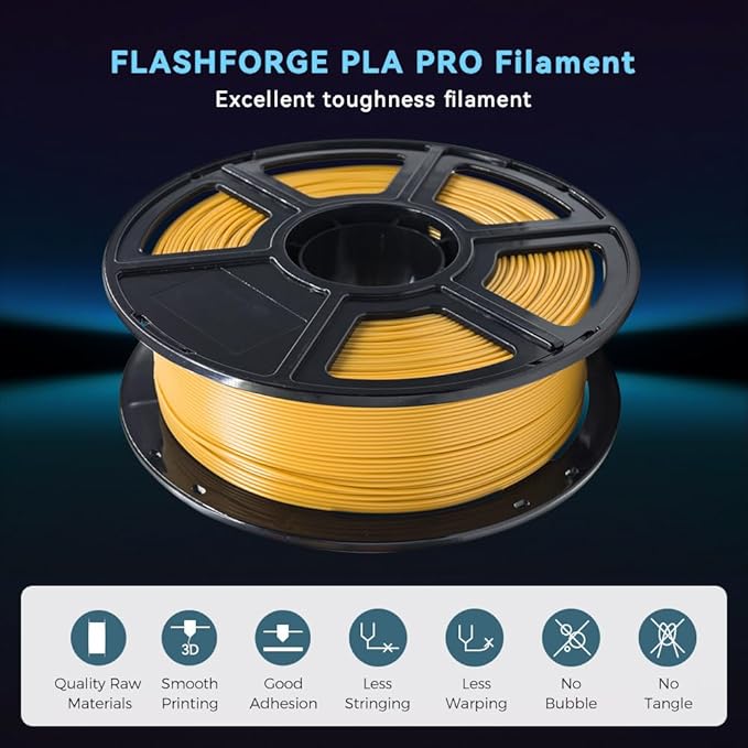 FLASHFORGE 3D Printer Filament, PLA PRO Filament 1.75mm, 1KG Spool, Dimensional - Image 2