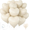 White Heart Ballloons, 18 Inch Foil Love Heart Shaped Balloons 12Pcs Creamy by Wuhetyo