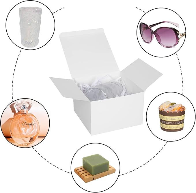 COTOPHER Small Gift Boxes 10 Pack 6x6x4 inches White Gift Boxes - Image 5