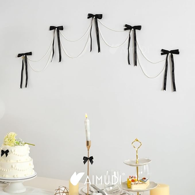 AIMUDI Black Bow 5 × 10" Satin Bow - Image 9