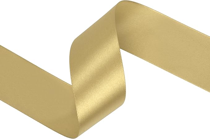 Light Gold Satin Ribbon 1-1/2 inch X Continuous 100 Yards, Single Face - Image 2