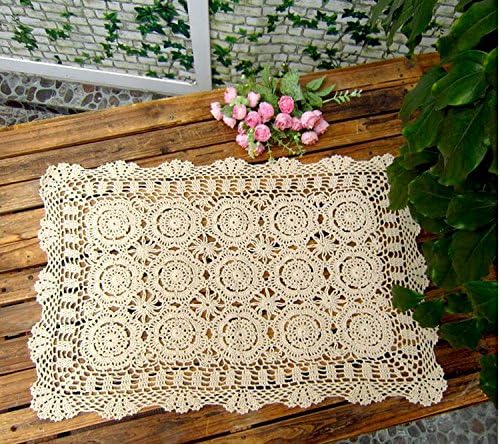 Cotton Handmade Crochet lace Table Runners Rectangular Tablecloth Doilies Doily - Image 4