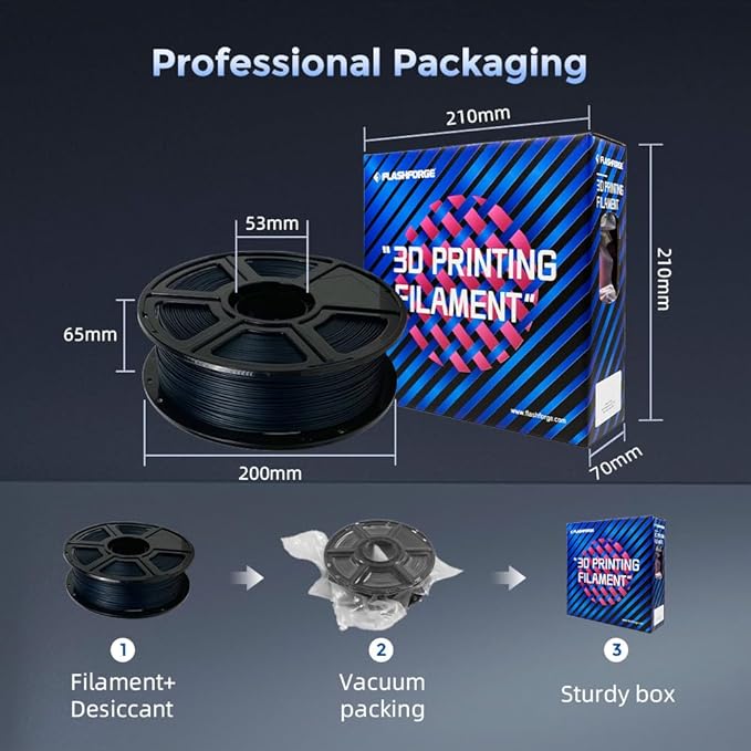 FLASHFORGE Carbon Fiber PETG Filament 1.75mm, Carbon Fiber PETG 3D Printer - Image 6