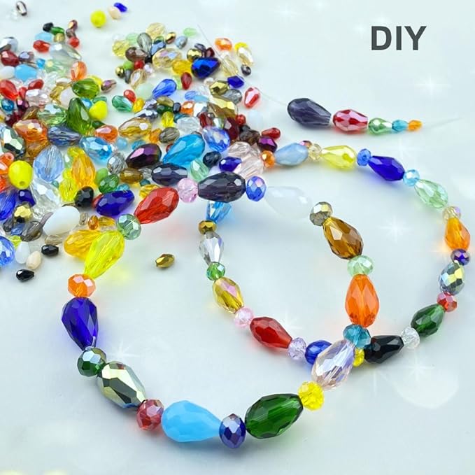 200pcs 3x5mm Teardrop Crystal Glass Beads Vertical Hole Faceted Loose Spacer - Image 7