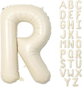 40 Inch Letter Balloons R, Big Custom A-Z Alphabet Foil Name Balloon Cream White by KAINSY