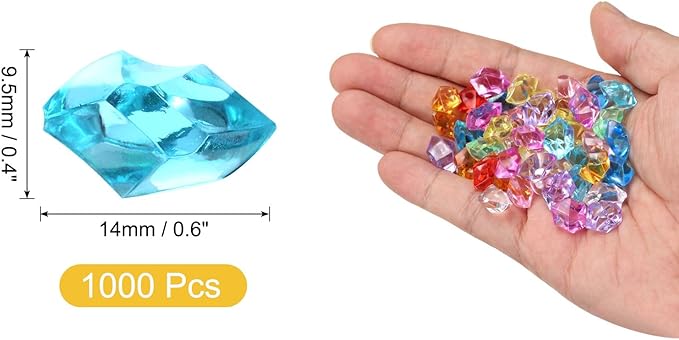 uxcell 1000pcs Fake Ice Rocks, Dazzling Clear Resin Crushed Ice Sparkling Fake - Image 2