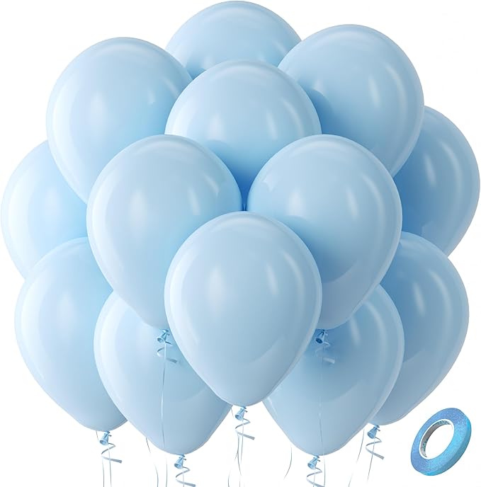 Bezente Pastel Blue Latex Party Balloons by Bezente
