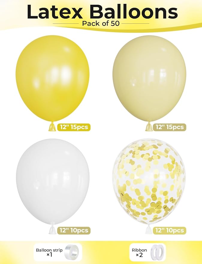 Yellow and White Balloons - Image 3