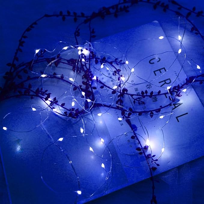 16Ft 50 LED Blue Fairy Lights Mini String Lights Waterproof - Image 7