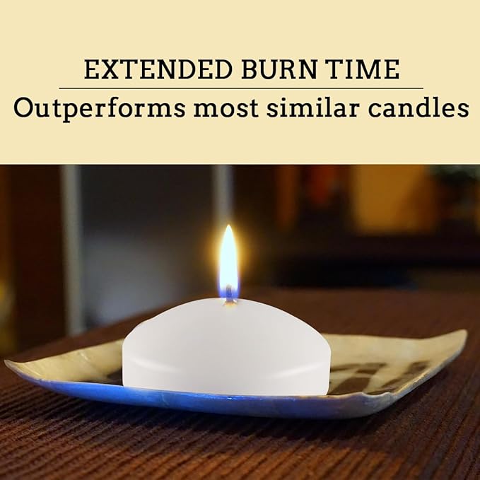 3 Inch Floating Candles Set of 12, Unscented White Candles - Image 6