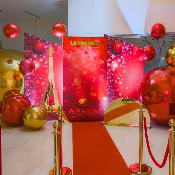 6 PCS Red Mirror Balls Inflatable Beautiful Decorative Spheres - Image 3