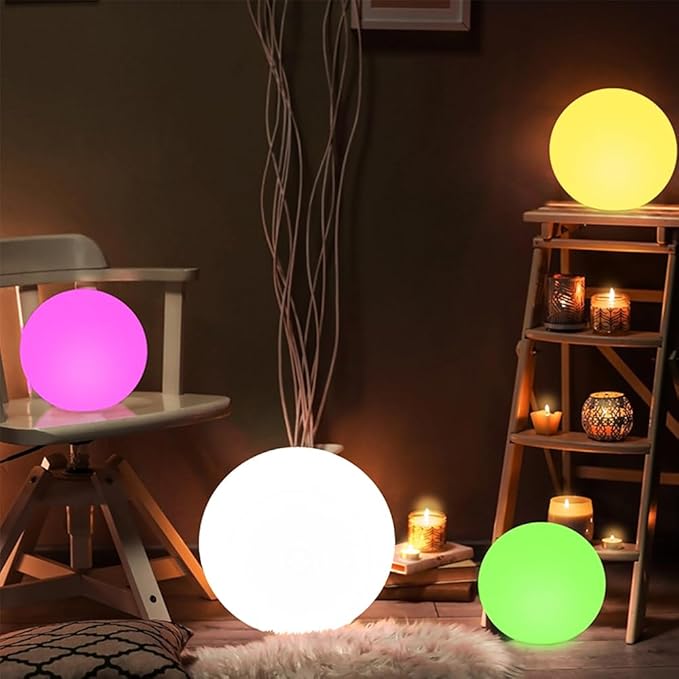 10-in Glowing LED Ball Light, Dimmable 16 RGB Color 4 Mode Glowing Orb Lights - Image 3
