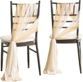 Ling's Moment Wedding Chiffon Chair Sashes Cover Aisle Decorations Draping by LingsMoment