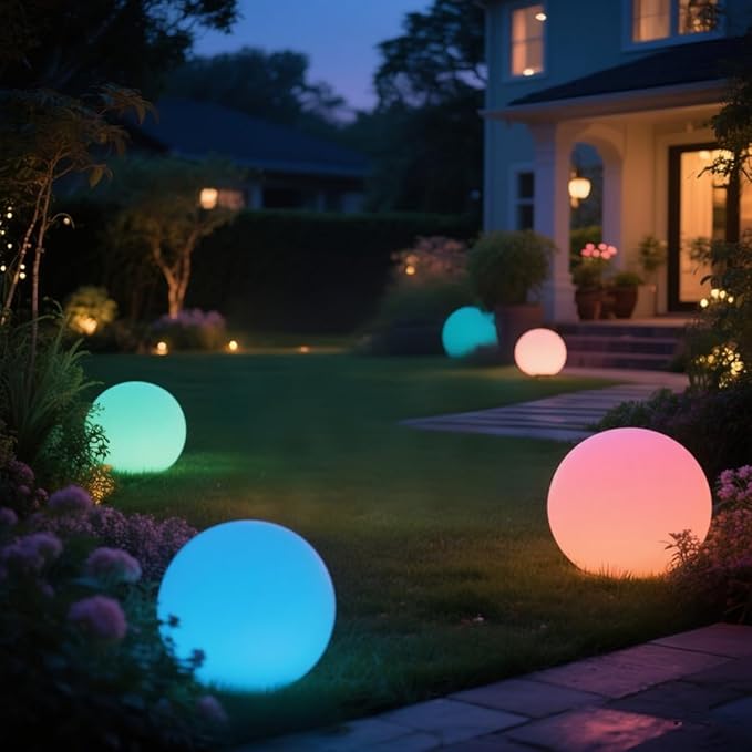 16 Inch Ultra-Fun LED Ball Light, Rechargeable Globe Floor Lamp w/Remote - Image 7