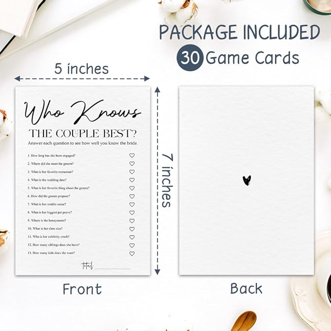 30 Minimalism Wedding Game Cards - Image 2