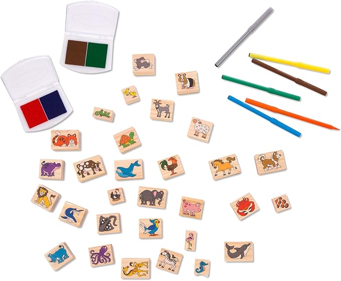 Melissa & Doug Deluxe Wooden Stamp Set: Animals - Image 5