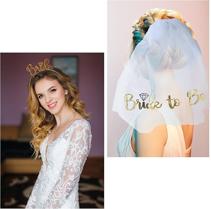 3 Pack Bride to Be Decorations Set, Bride to Be Sash, Bride Headband Tiara - Image 5