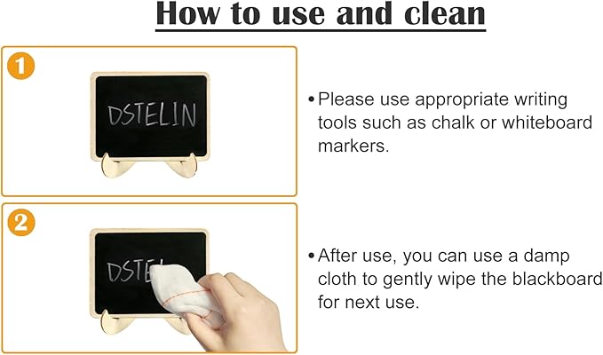 DSTELIN 20 Pack Wood Mini Chalkboards Signs - Image 3